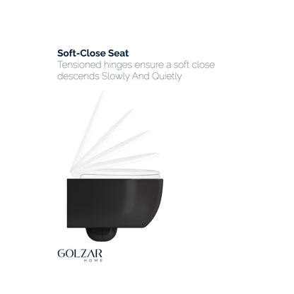 Bocchi Matte Black 2-Piece Elongated Wall Mounted Toilet with Duravit In-Wall Tank (Seat Included)