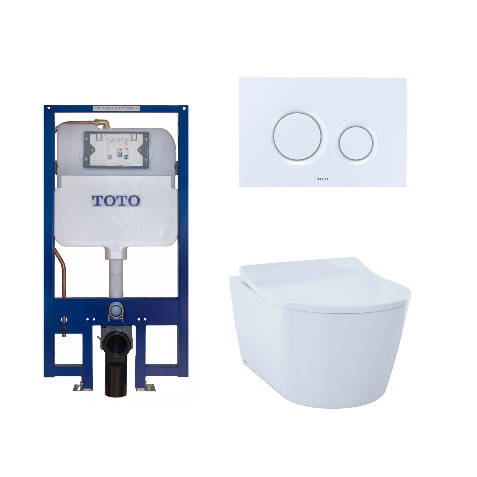 TOTO RP Compact Wall Hung Toilet & In-wall Tank System 1.28/0.9 GPF - Golzar Home