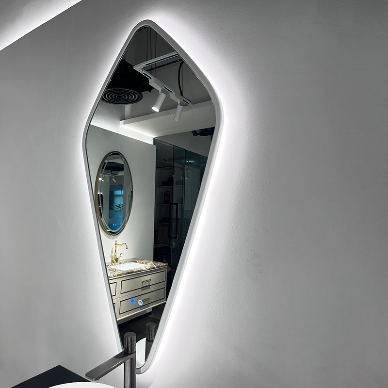 Vela Modern Artistic Double Sink Floating Vanity – Retro White with Black Marble Countertop