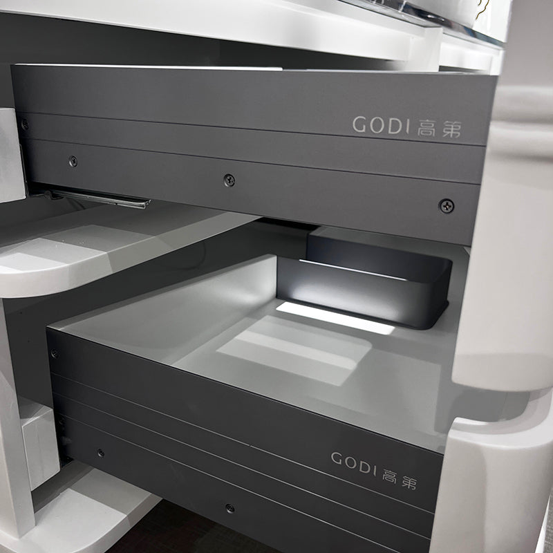 Vela Modern Artistic Double Sink Floating Vanity – Retro White with Black Marble Countertop