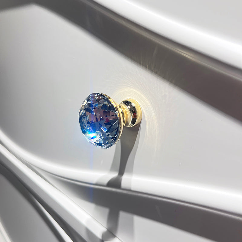 Vela Modern Artistic Double Sink Floating Vanity – Retro White with Black Marble Countertop