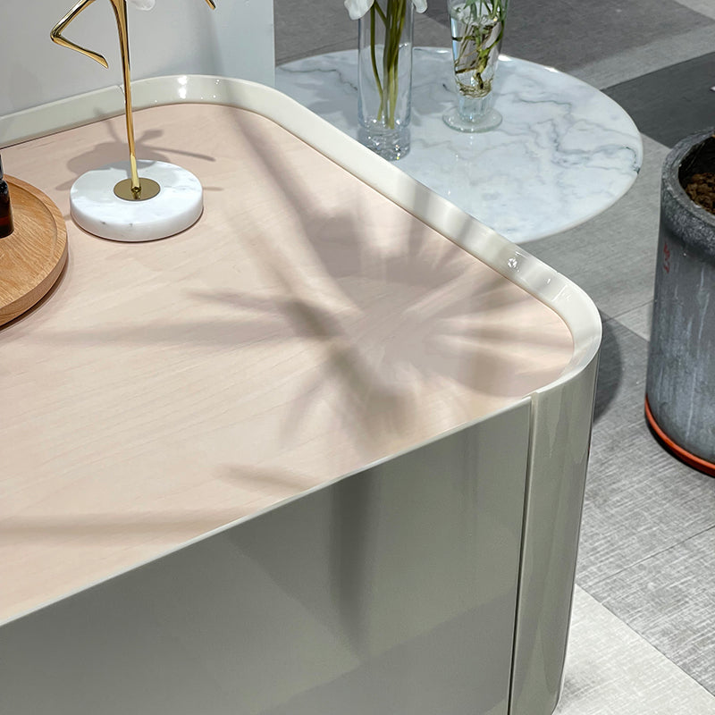Lucelle High Gloss Creamy Apricot Beige Single Sink Bathroom Vanity - Godi