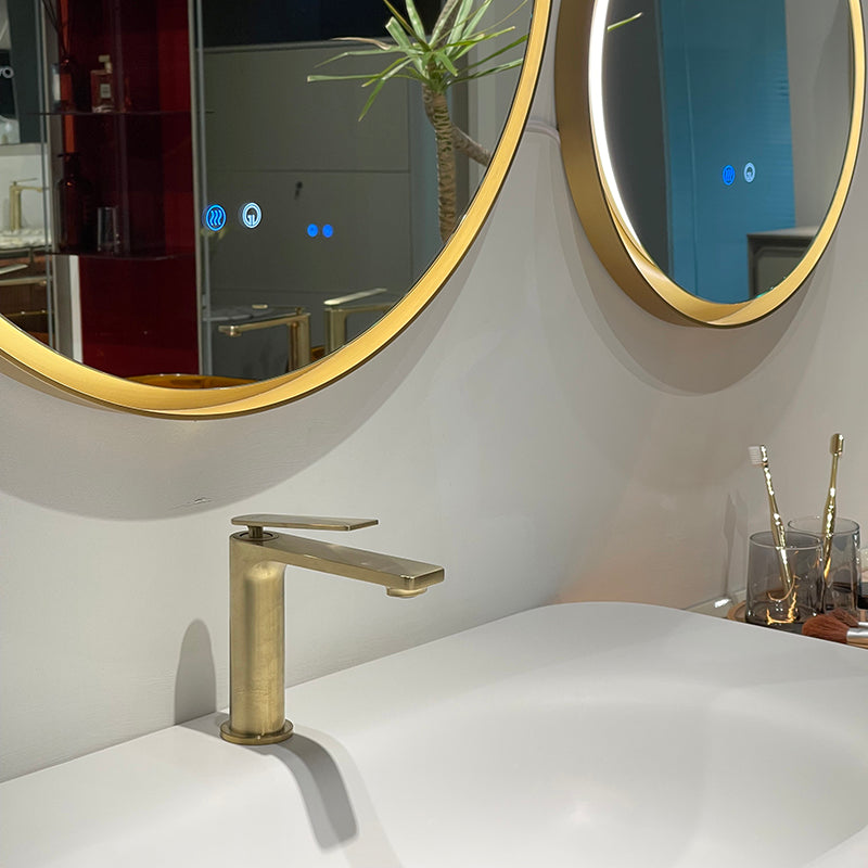 Lucelle High Gloss Creamy Apricot Beige Single Sink Bathroom Vanity - Godi