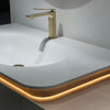 Lucelle High Gloss Creamy Apricot Beige Single Sink Bathroom Vanity - Godi