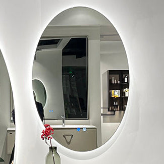 Viora Frameless Oval LED Bathroom Mirror – 37" x 18"