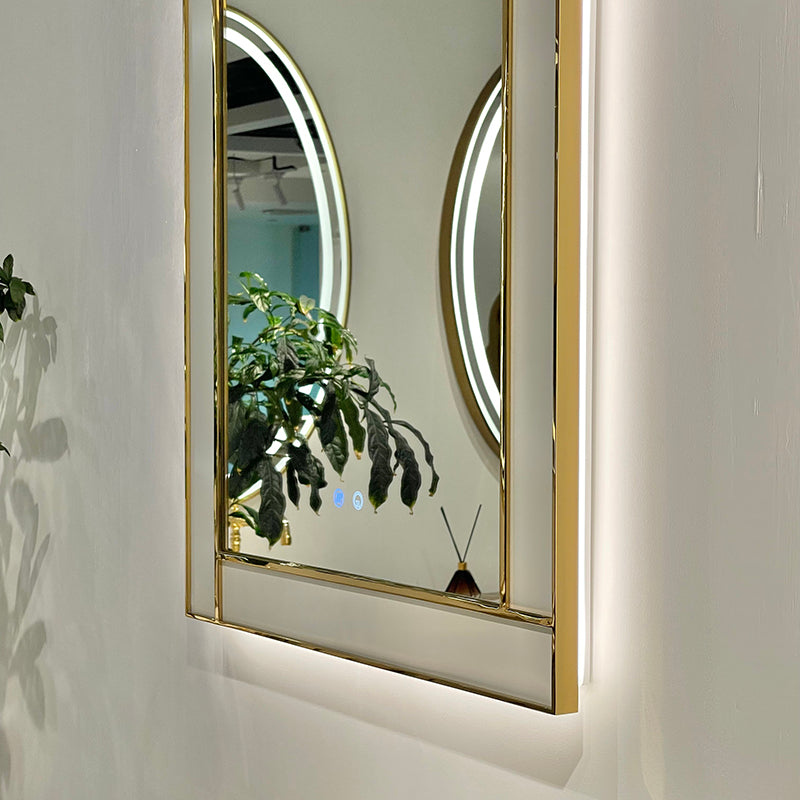 Lumina Cool Gray Semi-Translucent Wood Grain / Gold Brushed Finish - Godi