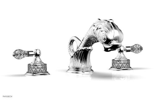 Phylrich DOLPHIN Deck Tub Set - Cut Crystal Lever Handles K1184M