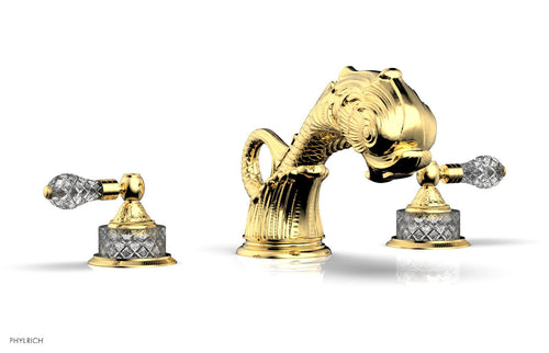 Phylrich DOLPHIN Deck Tub Set - Cut Crystal Lever Handles K1184M