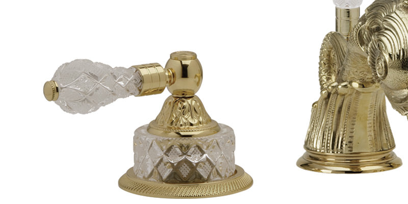 Phylrich DOLPHIN Widespread Faucet Cut Crystal Lever Handles K184
