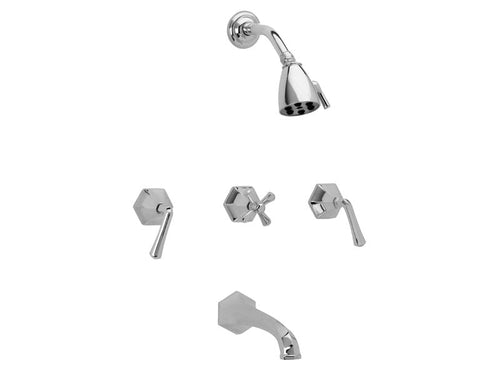 Phylrich LA VERRE & LA CROSSE Three Handle Tub and Shower Set K2170