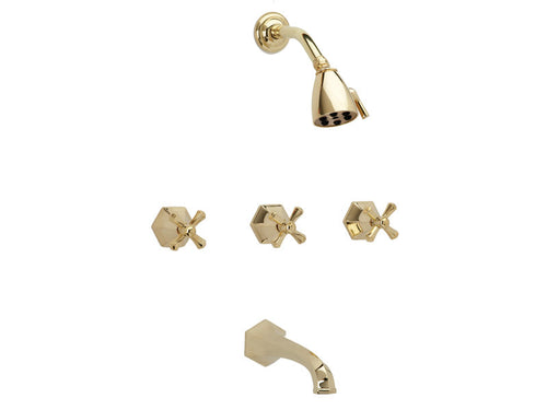 Phylrich LA VERRE & LA CROSSE Three Handle Tub and Shower Set K2171