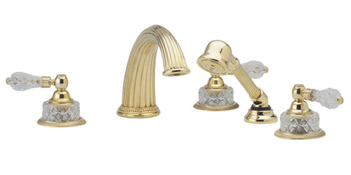 Phylrich REGENT CUT CRYSTAL Deck Tub Set with Hand Shower K2181P1