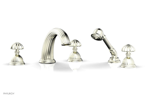 Phylrich GEORGIAN & BARCELONA Deck Tub Set with Hand Shower - Round Handles K2361P1
