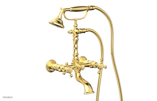 Phylrich HEX TRADITIONAL Exposed Tub & Hand Shower - Cross Handle K2393-24