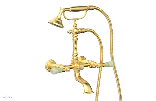 Phylrich REGENT Exposed Tub & Hand Shower -Green Onyx Handle K2393-30