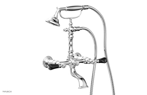 Phylrich REGENT Exposed Tub & Hand Shower - Frienze Black Onyx Handle K2393-34