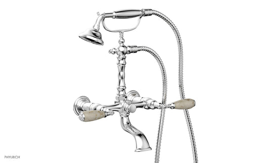 Phylrich VALENCIA Exposed Tub & Hand Shower - Beige Marble Lever Handle K2393-41