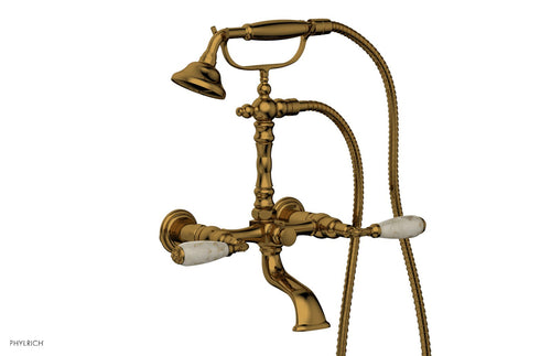 Phylrich VALENCIA Exposed Tub & Hand Shower - Beige Marble Lever Handle K2393-41