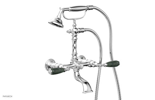 Phylrich VALENCIA Exposed Tub & Hand Shower - Green Marble Lever Handle K2393-42