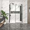 Zitta Shower door 60", in alcove, in chrome