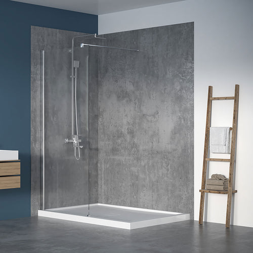 Zitta Shower screen 36", in alcove, in brushed gold