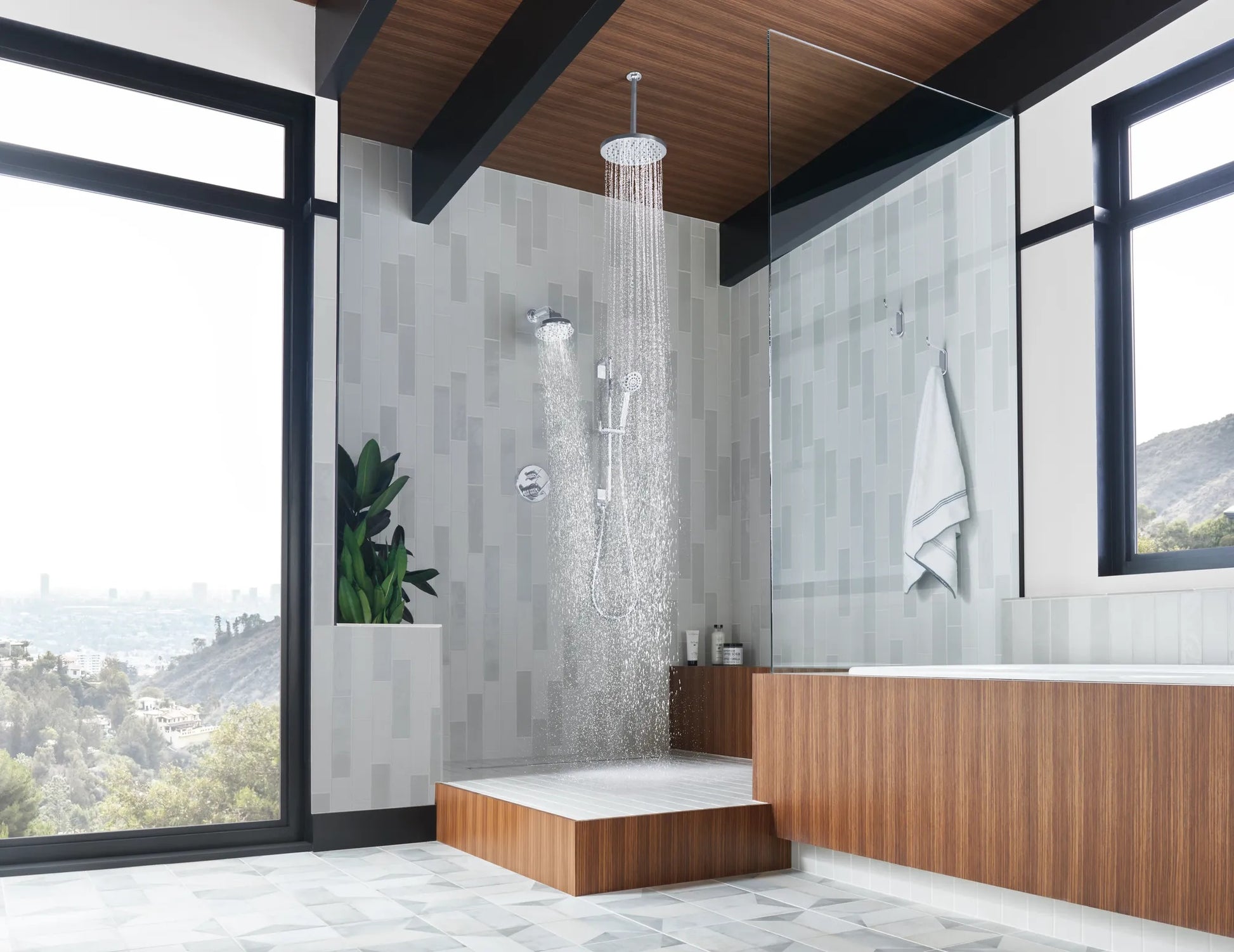 Essential Shower Series 10" Linear Round Single-Function Raincan Shower Head - 1.75 GPM lifestyle