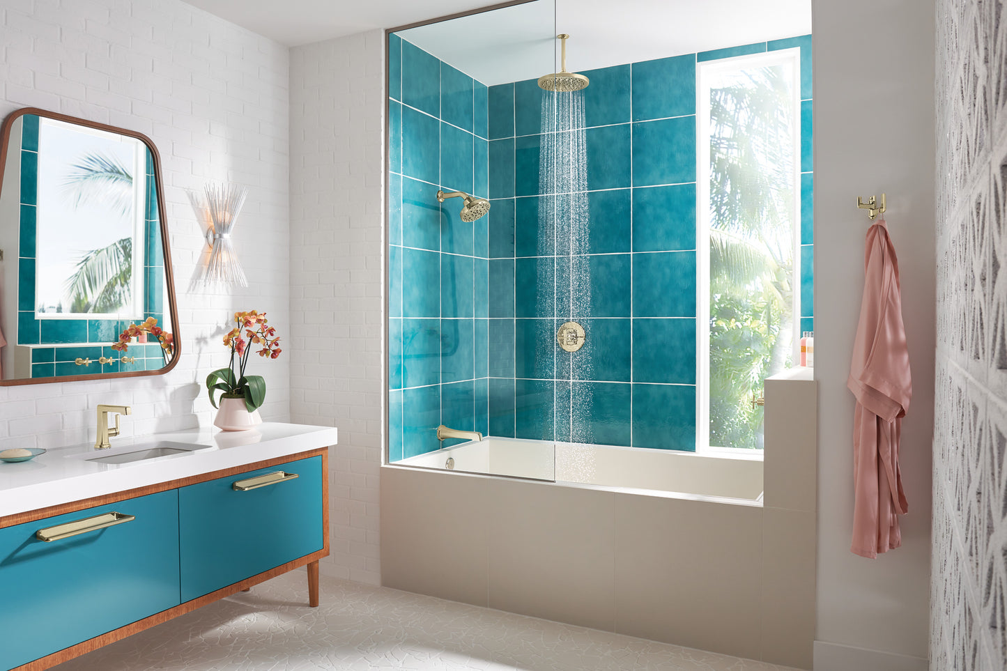 Essential Shower Series 10" Linear Round Single-Function Raincan Shower Head - 1.75 GPM lifestyle
