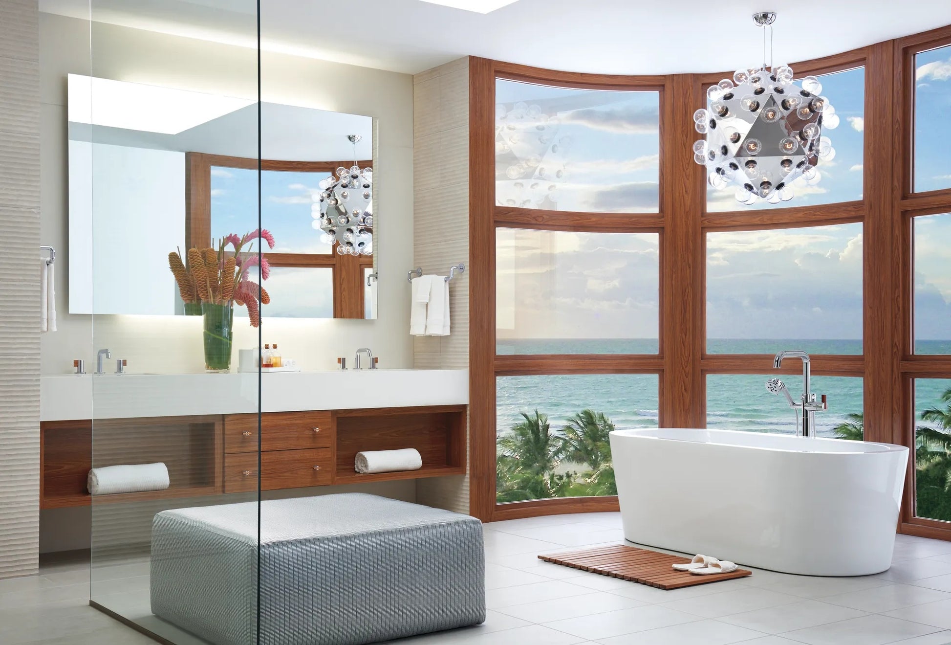 Litze Single-Handle Freestanding Tub Filler - Less Handle lifestyle