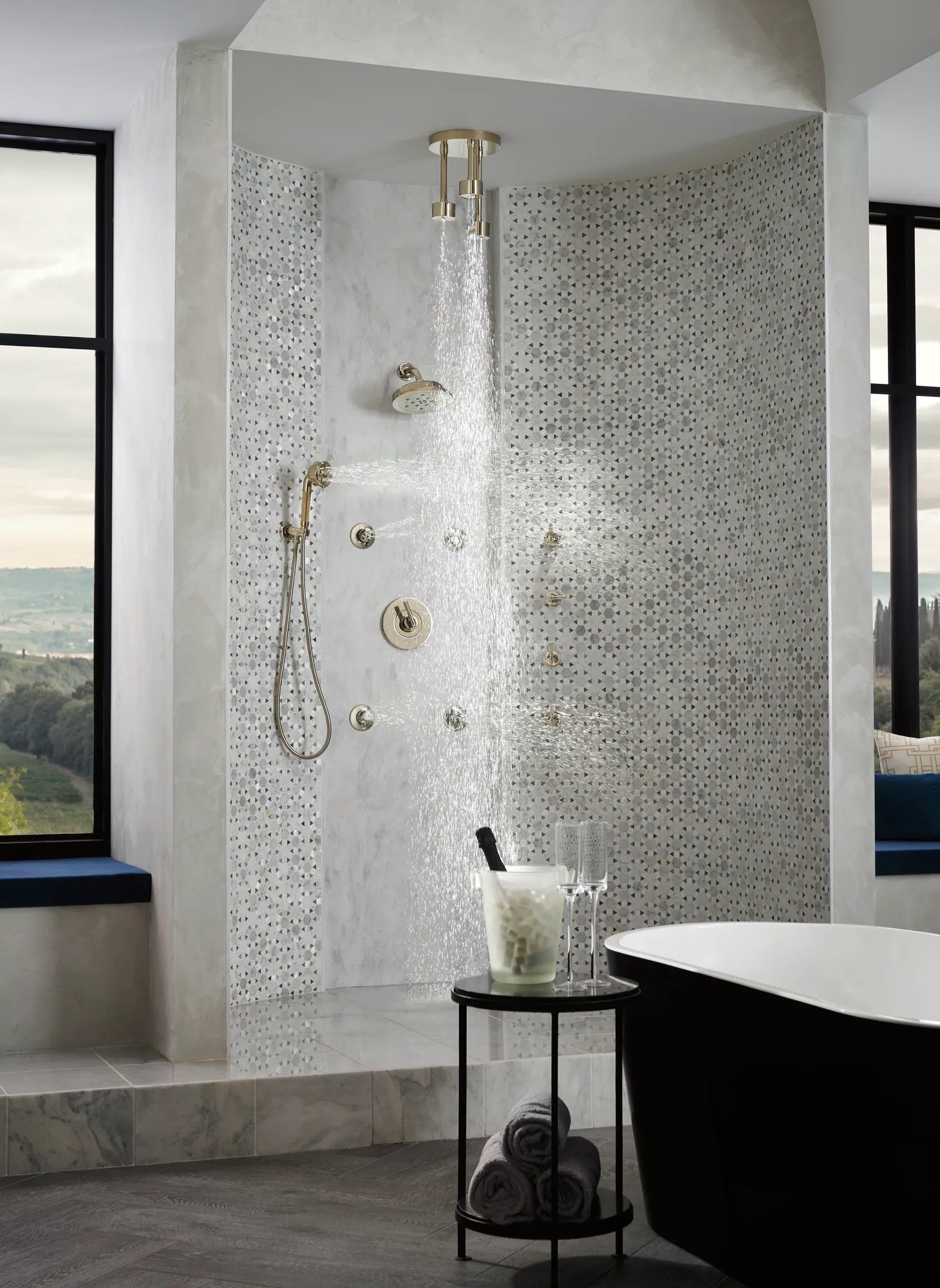 Litze Wall Mount Handshower with H2Okinetic Technology lifestyle
