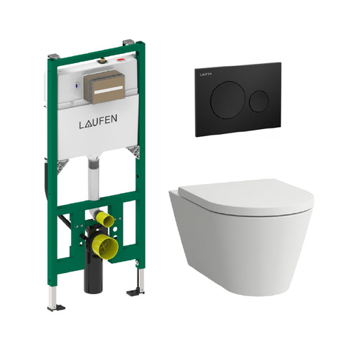 Laufen Kartell Combipack Advanced Washdown Rimless Incl Flush Plate Seat And Cover With Lowering System Wall-Hung Toilet