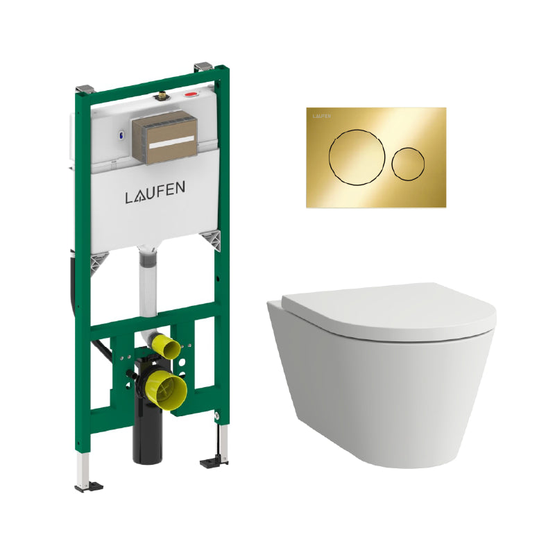 Laufen Kartell Combipack Advanced Washdown Rimless Incl Flush Plate Seat And Cover With Lowering System Wall-Hung Toilet