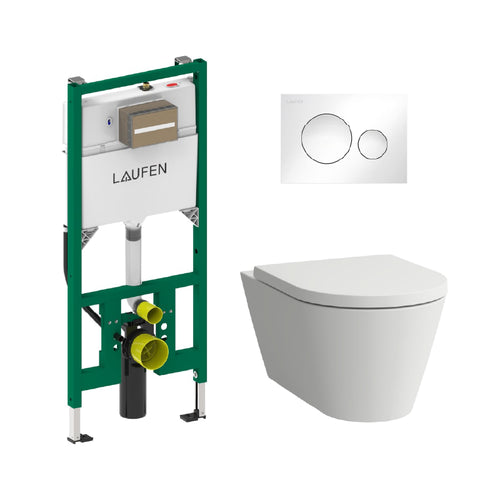 Laufen Kartell Combipack Advanced Washdown Rimless Incl Flush Plate Seat And Cover With Lowering System Wall-Hung Toilet