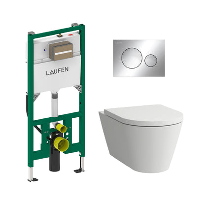 Laufen Kartell Combipack Advanced Washdown Rimless Incl Flush Plate Seat And Cover With Lowering System Wall-Hung Toilet