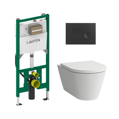 Laufen Kartell Combipack Advanced Washdown Rimless Incl Flush Plate Seat And Cover With Lowering System Wall-Hung Toilet