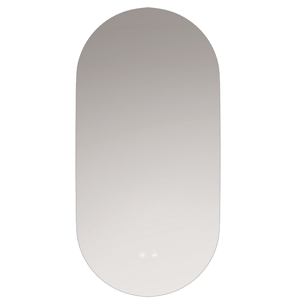 Cresta Frameless Oval LED Bathroom Mirror – 42" x 20"