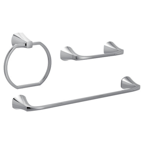 Moen Lindor 3 Pc Kit: Pivoting Paper Holder, Towel Bar & Towel Ring