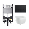 Alps Aaron Elongated Dual-Flush Wall-Mounted Toilet with Seat & Duravit Carrier (1.6/1.1 gpf)
