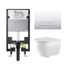 Alps Aaron Elongated Dual-Flush Wall-Mounted Toilet with Seat & Duravit Carrier (1.6/1.1 gpf)