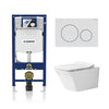 Alps Jewel Wall-Mounted Elongated Toilet Dual-Flush 1.6/1.1 gpf with seat & Geberit Carrier