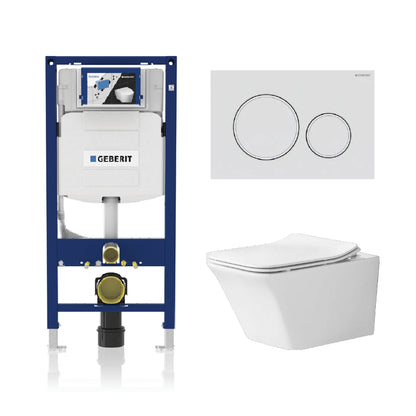 Alps Jewel Wall-Mounted Elongated Toilet Dual-Flush 1.6/1.1 gpf with seat & Geberit Carrier