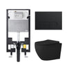 Alps Victoria Matte Black Elongated Dual-Flush Wall-Mounted Toilet with Duravit Carrier & Seat (1.6/1.1 gpf)