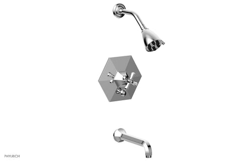Phylrich LE VERRE & LA CROSSE Pressure Balance Tub and Shower Set - Cross Handle PB2171