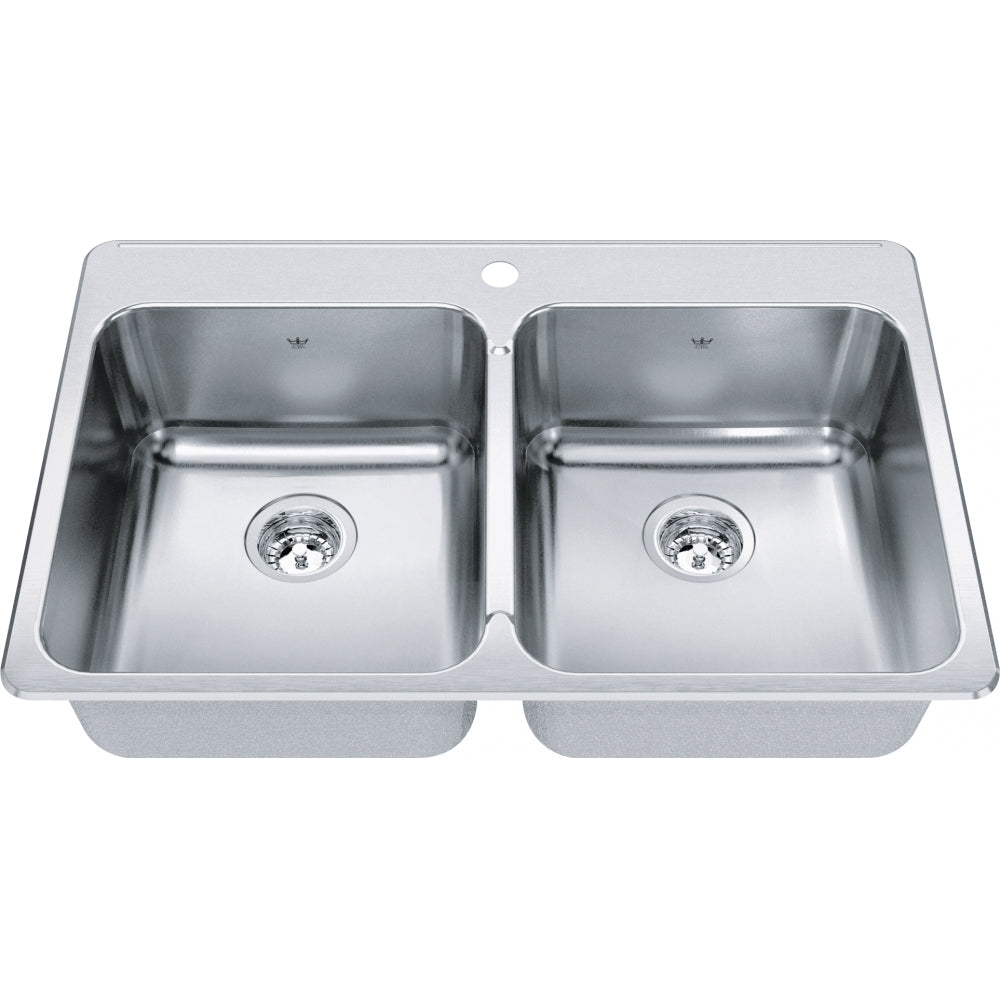 KINDRED Steel Queen Drop In Sink QDLA2233-8-3