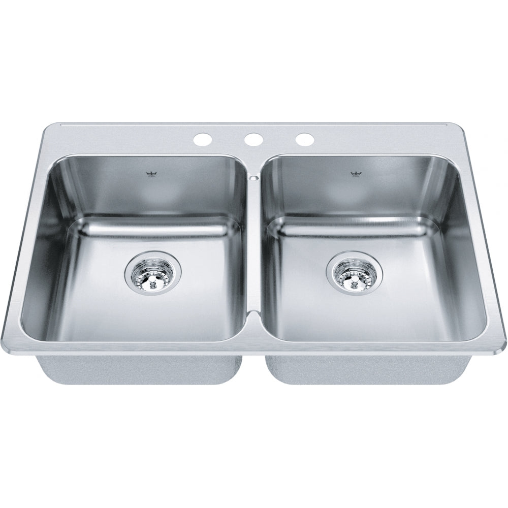 KINDRED Steel Queen Drop In Sink QDLA2233-8-3