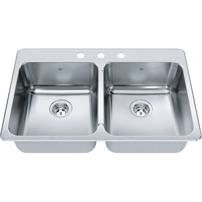 KINDRED Steel Queen Drop In Sink QDLA2233-8-3