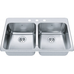 KINDRED Steel Queen Drop In Sink QDLA2233-8-3