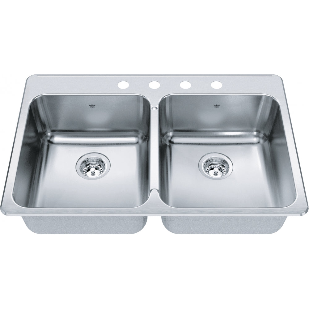 KINDRED Steel Queen Drop In Sink QDLA2233-8-3