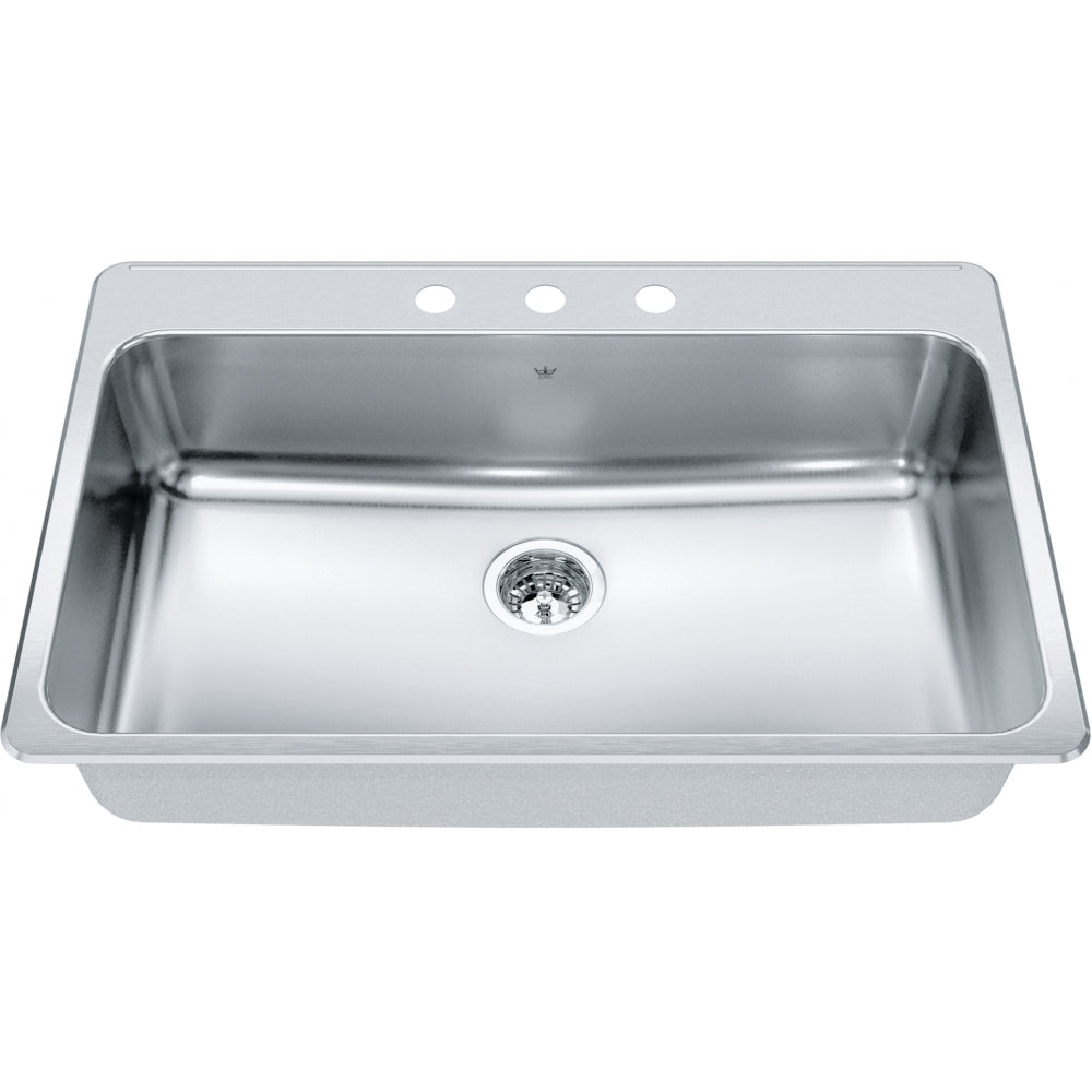 KINDRED Steel Queen Drop In Sink QSLA2233-8-3