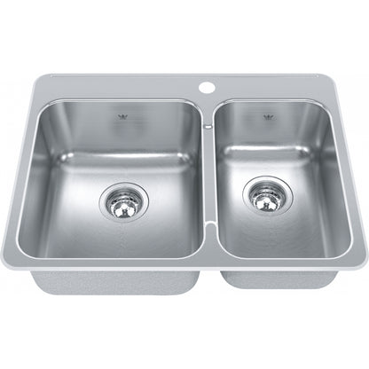 KINDRED Steel Queen Drop In Sink QCLA2027L-8-1