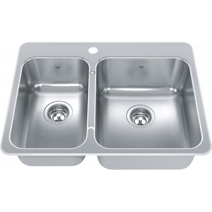 KINDRED Steel Queen Drop In Sink QCLA2027L-8-1